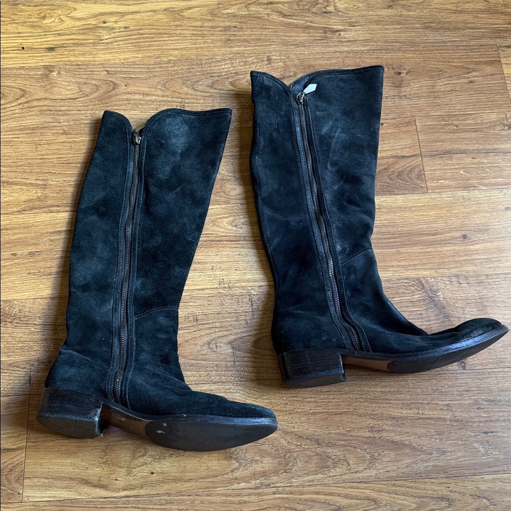 Donald J. Pliner Black Suede Knee-High Boots